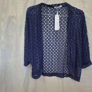 Altar'd State Navy Lace Women's Cover Up Jacket New With Tag,